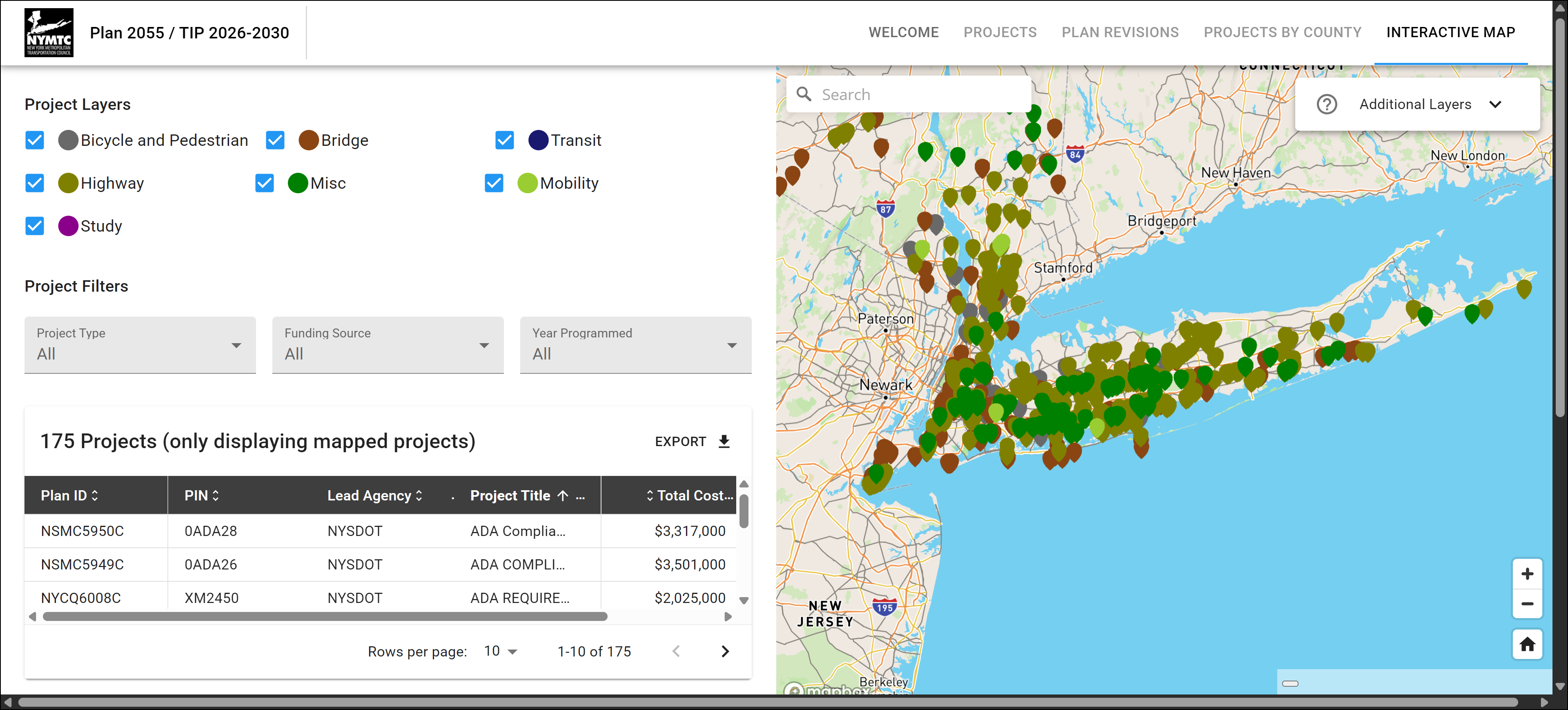 TIP and Plan interactive map